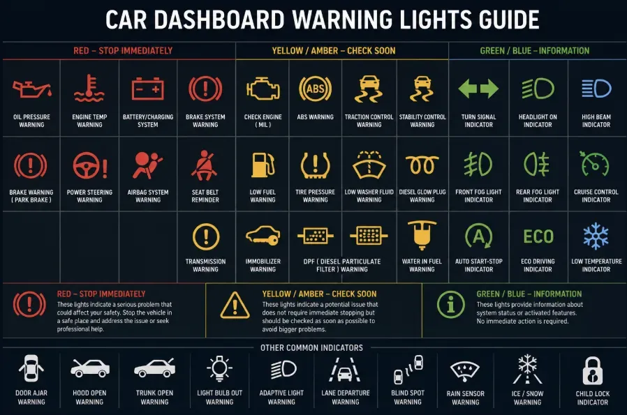 Daftar Lengkap Lampu Indikator Mobil