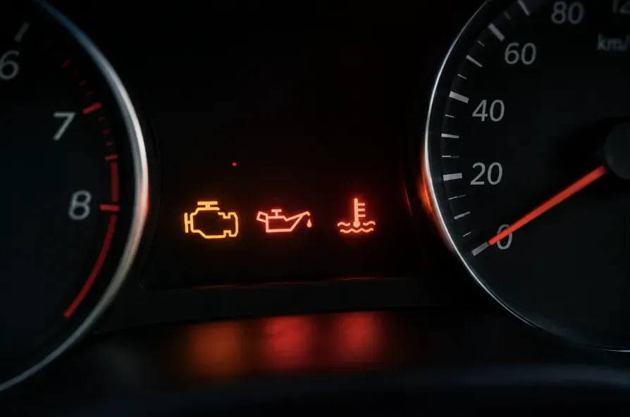 Lampu Indikator Oli dan Temperatur Mesin