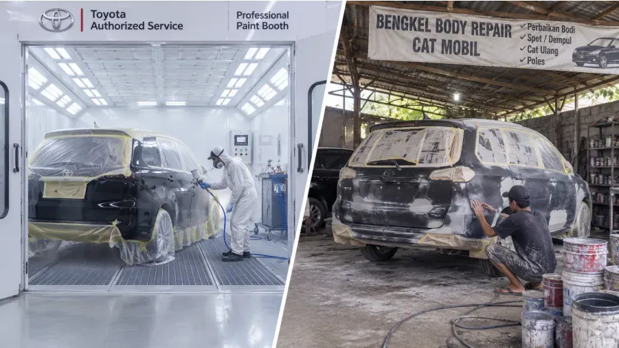 Perbandingan Harga Cat Mobil di Bengkel Umum vs Resmi